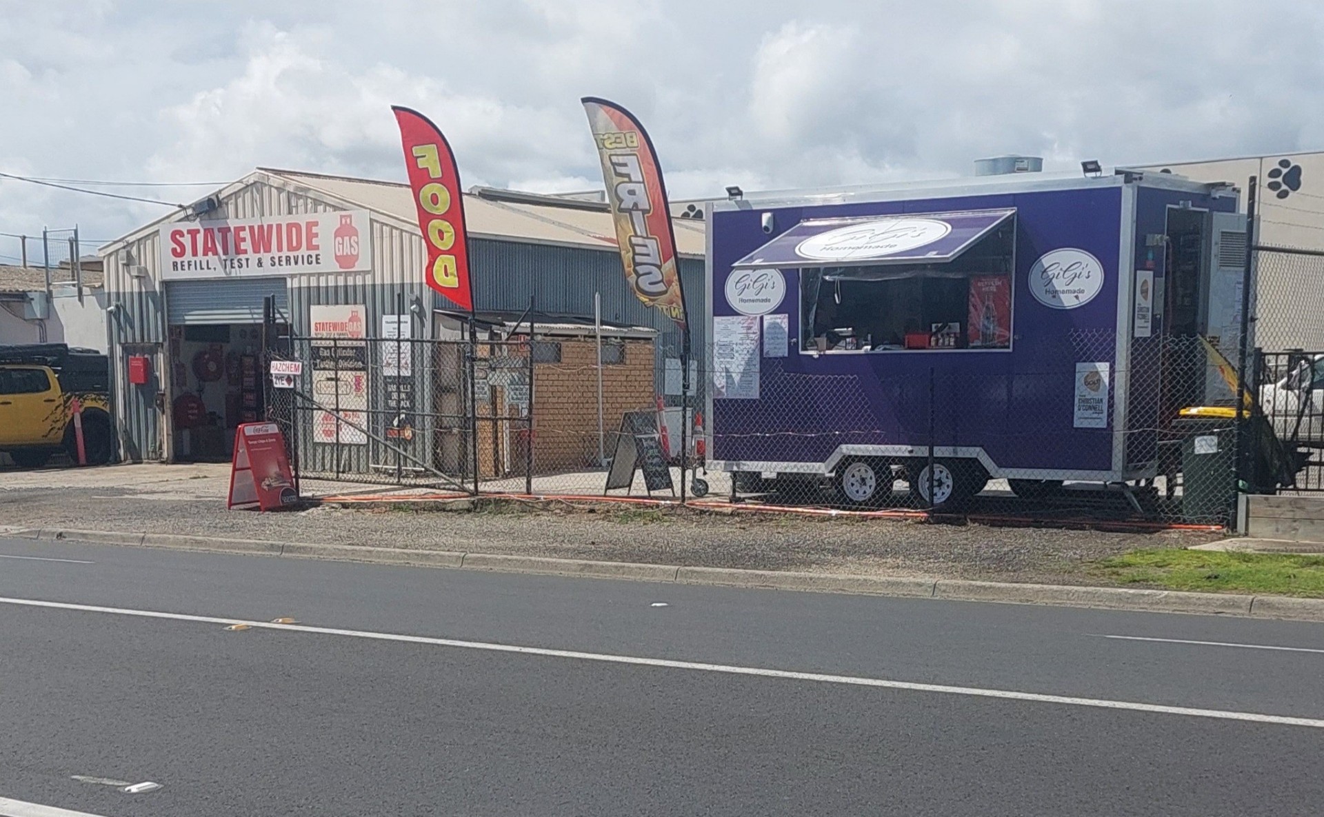 Gigi's Homemade Delights food truck parked on-site, ready to serve.